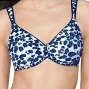 Wacoal Bra Awareness 40DDD Blue & White Full Coverage Underwire Style